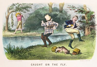 Gevangen in de vlucht, uitgegeven door Currier and Ives, New York, 1879 door Thomas Worth